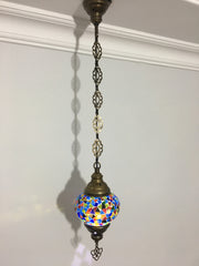 Turkish Handmade Mosaic  Hanging Lamp - Medium globe - TurkishLights.NET