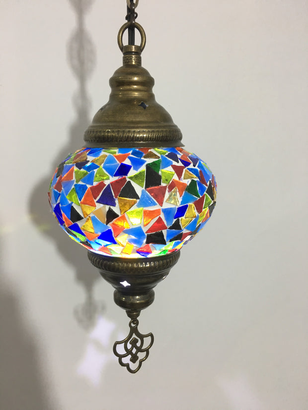 Turkish Handmade Mosaic  Hanging Lamp - Medium globe - TurkishLights.NET