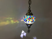 Turkish Handmade Mosaic  Hanging Lamp - Medium globe - TurkishLights.NET