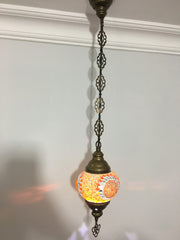 Turkish Handmade Mosaic  Hanging Lamp - Medium Globe - TurkishLights.NET