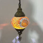 Turkish Handmade Mosaic  Hanging Lamp - Medium Globe - TurkishLights.NET