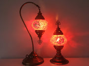 MOSAIC SWAN NECK AND TABLE LAMP SET, MEDIUM GLOBE - TurkishLights.NET