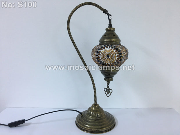 SWAN NECK MOSAIC TABLE LAMP - TurkishLights.NET