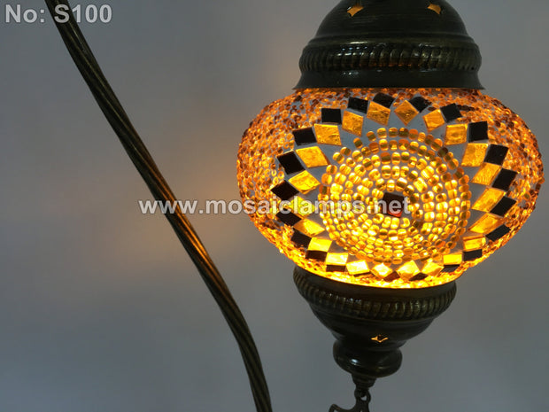 SWAN NECK MOSAIC TABLE LAMP - TurkishLights.NET