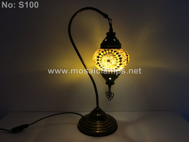 SWAN NECK MOSAIC TABLE LAMP - TurkishLights.NET