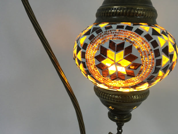 MOSAIC TABLE LAMP, SWAN NECK - TurkishLights.NET