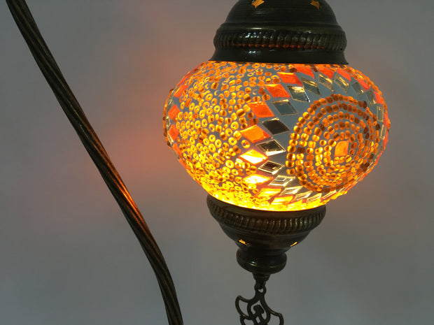 MOSAIC TABLE LAMP, SWAN NECK - TurkishLights.NET