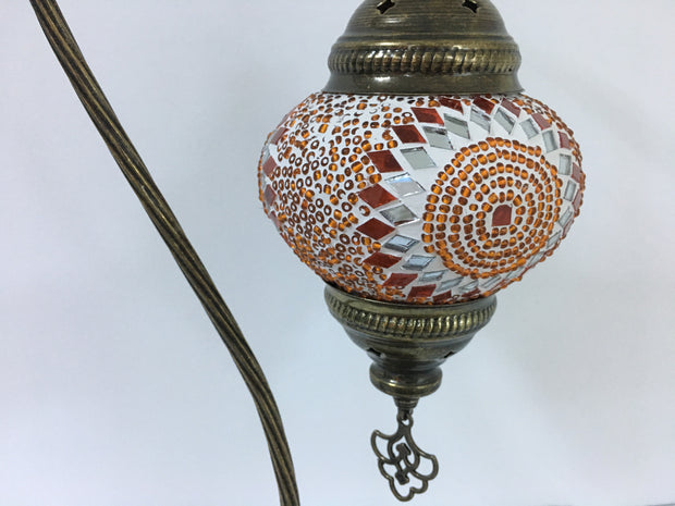 MOSAIC TABLE LAMP, SWAN NECK - TurkishLights.NET