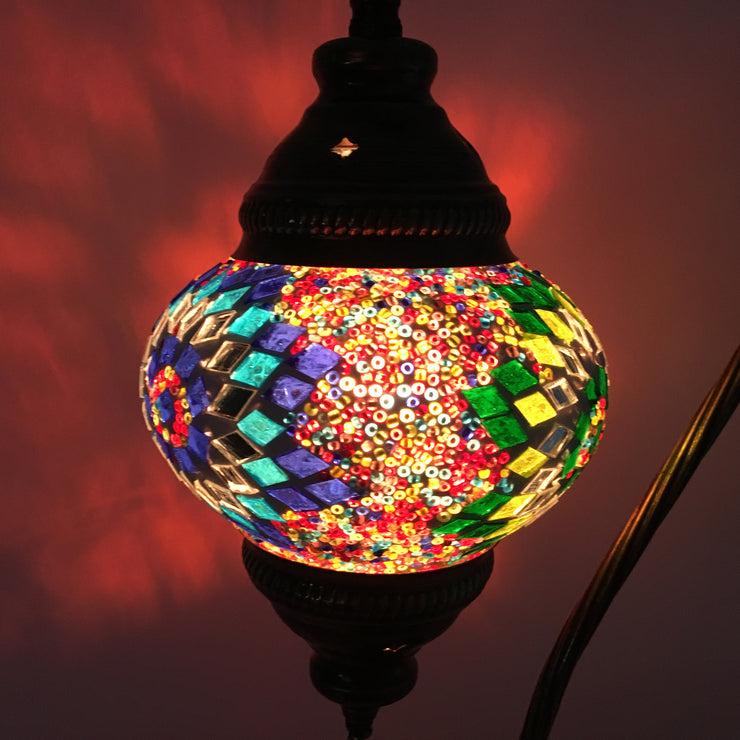 MOSAIC TABLE LAMP, SWAN NECK - TurkishLights.NET