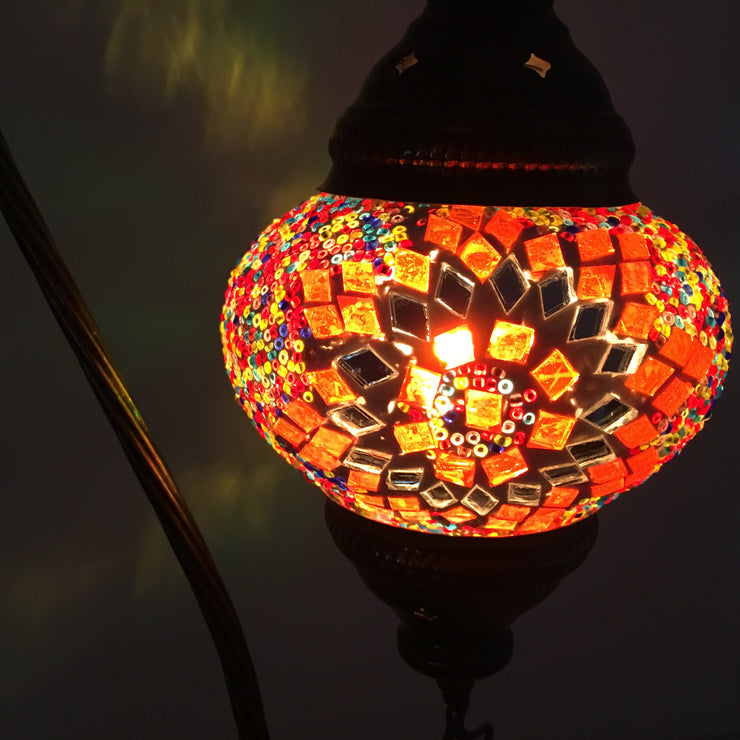 MOSAIC TABLE LAMP, SWAN NECK - TurkishLights.NET