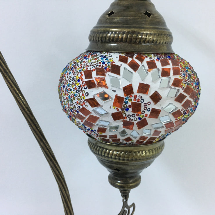 MOSAIC TABLE LAMP, SWAN NECK - TurkishLights.NET