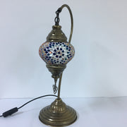 MOSAIC TABLE LAMP, SWAN NECK - TurkishLights.NET