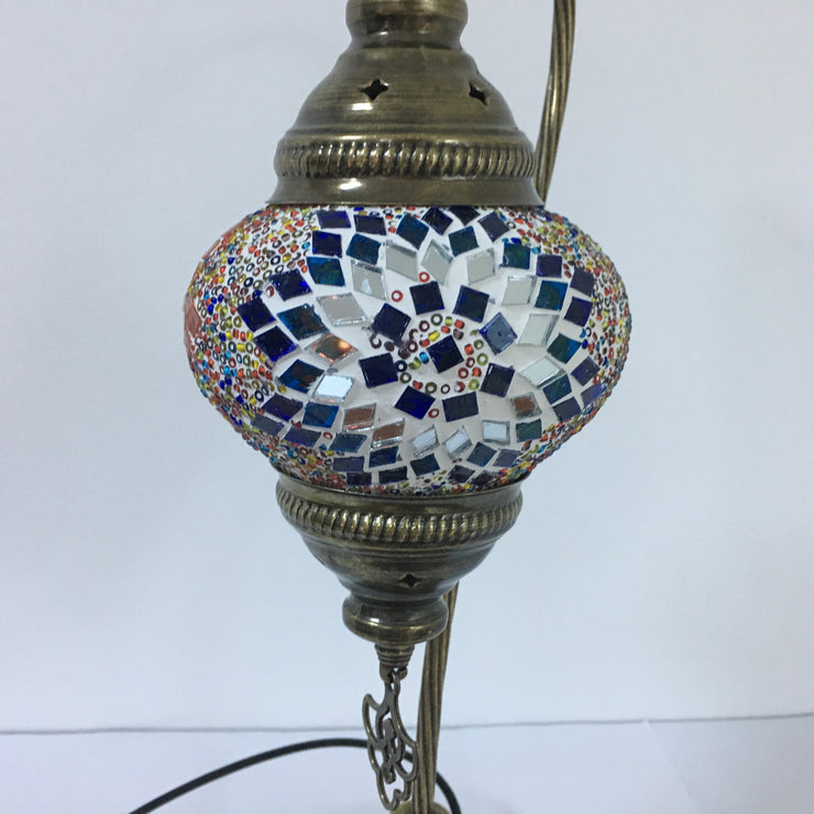 MOSAIC TABLE LAMP, SWAN NECK - TurkishLights.NET