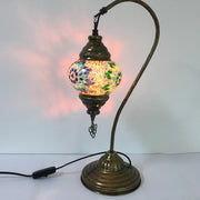 MOSAIC TABLE LAMP, SWAN NECK - TurkishLights.NET