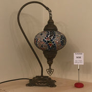 SWAN NECK MOSAIC TABLE LAMP, LARGE GLOBE , SC01 TO SC20 - TurkishLights.NET