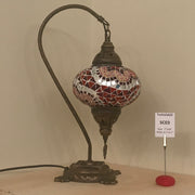 SWAN NECK MOSAIC TABLE LAMP, LARGE GLOBE , SC01 TO SC20 - TurkishLights.NET