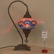 SWAN NECK MOSAIC TABLE LAMP, LARGE GLOBE , SC01 TO SC20 - TurkishLights.NET