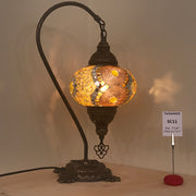 SWAN NECK MOSAIC TABLE LAMP, LARGE GLOBE , SC01 TO SC20 - TurkishLights.NET