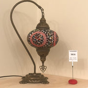 SWAN NECK MOSAIC TABLE LAMP, LARGE GLOBE , SC01 TO SC20 - TurkishLights.NET