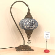 SWAN NECK MOSAIC TABLE LAMP, LARGE GLOBE , SC01 TO SC20 - TurkishLights.NET