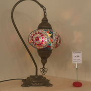 SWAN NECK MOSAIC TABLE LAMP, LARGE GLOBE , SC01 TO SC20 - TurkishLights.NET