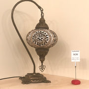 SWAN NECK MOSAIC TABLE LAMP, LARGE GLOBE , SC01 TO SC20 - TurkishLights.NET