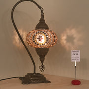 SWAN NECK MOSAIC TABLE LAMP, LARGE GLOBE , SC01 TO SC20 - TurkishLights.NET