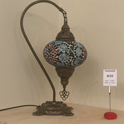 SWAN NECK MOSAIC TABLE LAMP, LARGE GLOBE , SC21 TO SC40 - TurkishLights.NET