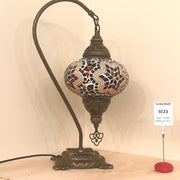 SWAN NECK MOSAIC TABLE LAMP, LARGE GLOBE , SC21 TO SC40 - TurkishLights.NET