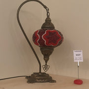 SWAN NECK MOSAIC TABLE LAMP, LARGE GLOBE , SC21 TO SC40 - TurkishLights.NET