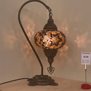 SWAN NECK MOSAIC TABLE LAMP, LARGE GLOBE , SC21 TO SC40 - TurkishLights.NET