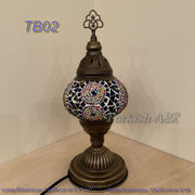 TURKISH MOSAIC TABLE LAMP,  MEDIUM GLOBE - TurkishLights.NET