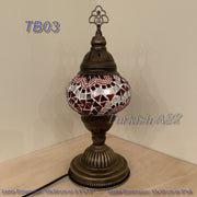 TURKISH MOSAIC TABLE LAMP,  MEDIUM GLOBE - TurkishLights.NET