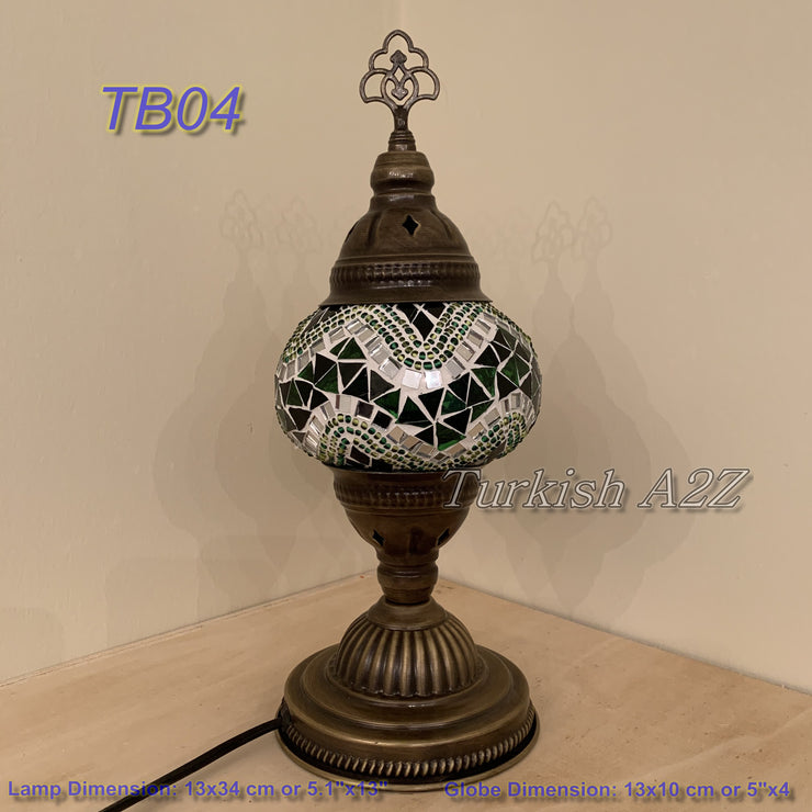 TURKISH MOSAIC TABLE LAMP,  MEDIUM GLOBE - TurkishLights.NET