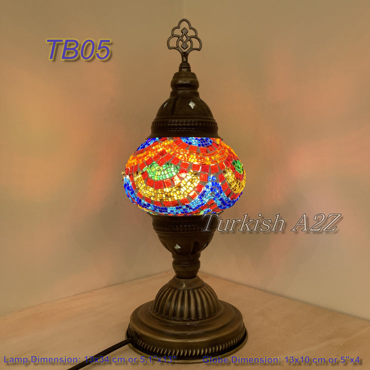 TURKISH MOSAIC TABLE LAMP,  MEDIUM GLOBE - TurkishLights.NET