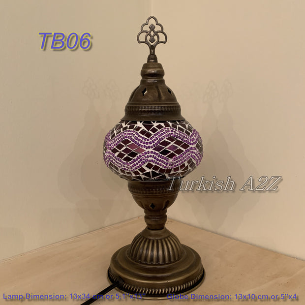 TURKISH MOSAIC TABLE LAMP,  MEDIUM GLOBE - TurkishLights.NET