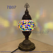 TURKISH MOSAIC TABLE LAMP,  MEDIUM GLOBE - TurkishLights.NET