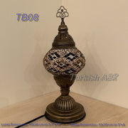 TURKISH MOSAIC TABLE LAMP,  MEDIUM GLOBE - TurkishLights.NET