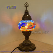 TURKISH MOSAIC TABLE LAMP,  MEDIUM GLOBE - TurkishLights.NET