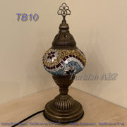 TURKISH MOSAIC TABLE LAMP,  MEDIUM GLOBE , TB10 -TB18 - TurkishLights.NET