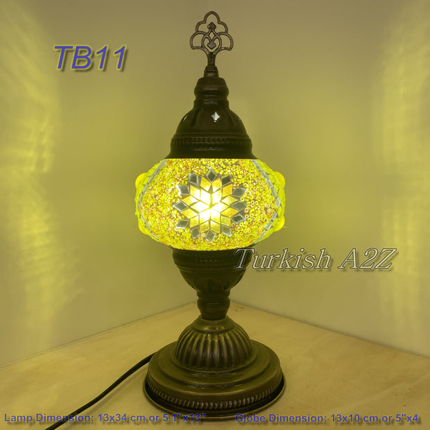 TURKISH MOSAIC TABLE LAMP,  MEDIUM GLOBE , TB10 -TB18 - TurkishLights.NET