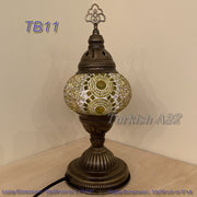 TURKISH MOSAIC TABLE LAMP,  MEDIUM GLOBE , TB10 -TB18 - TurkishLights.NET