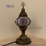 TURKISH MOSAIC TABLE LAMP,  MEDIUM GLOBE , TB10 -TB18 - TurkishLights.NET