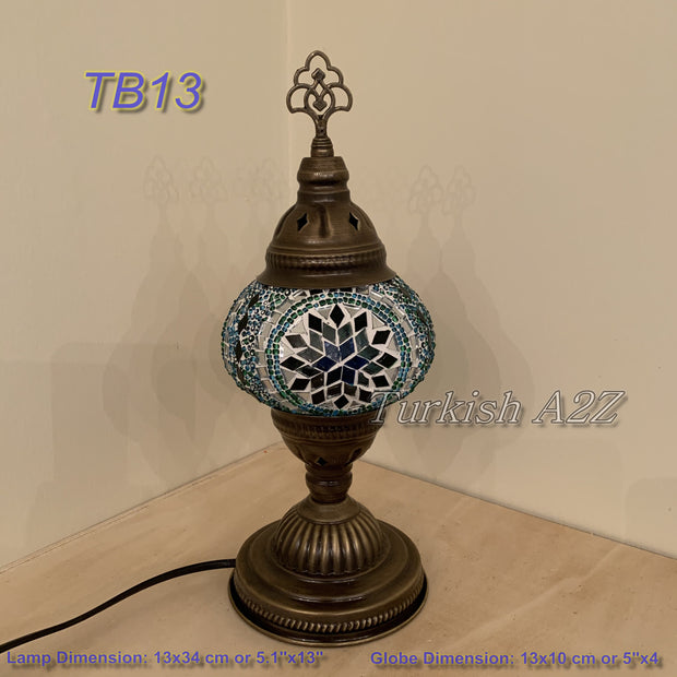 TURKISH MOSAIC TABLE LAMP,  MEDIUM GLOBE , TB10 -TB18 - TurkishLights.NET