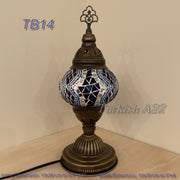 TURKISH MOSAIC TABLE LAMP,  MEDIUM GLOBE , TB10 -TB18 - TurkishLights.NET