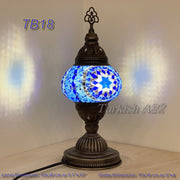 TURKISH MOSAIC TABLE LAMP,  MEDIUM GLOBE , TB10 -TB18 - TurkishLights.NET