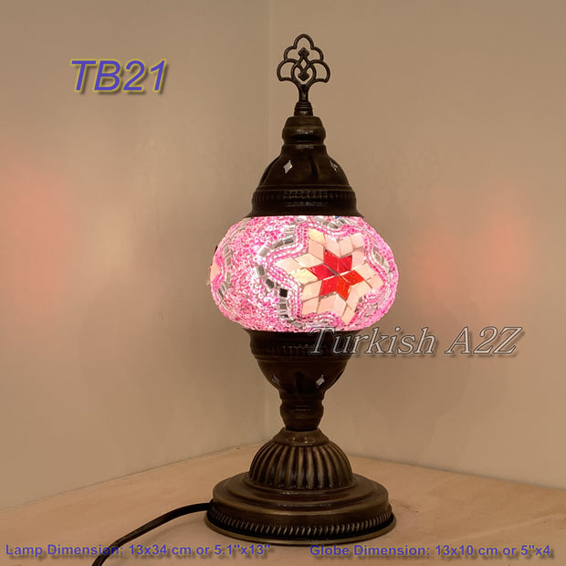 TURKISH MOSAIC TABLE LAMP,  MEDIUM GLOBE , TB19 - TB27 - TurkishLights.NET