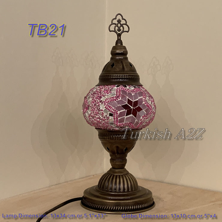 TURKISH MOSAIC TABLE LAMP,  MEDIUM GLOBE , TB19 - TB27 - TurkishLights.NET