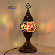 TURKISH MOSAIC TABLE LAMP,  MEDIUM GLOBE , TB19 - TB27 - TurkishLights.NET