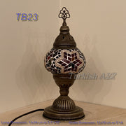 TURKISH MOSAIC TABLE LAMP,  MEDIUM GLOBE , TB19 - TB27 - TurkishLights.NET